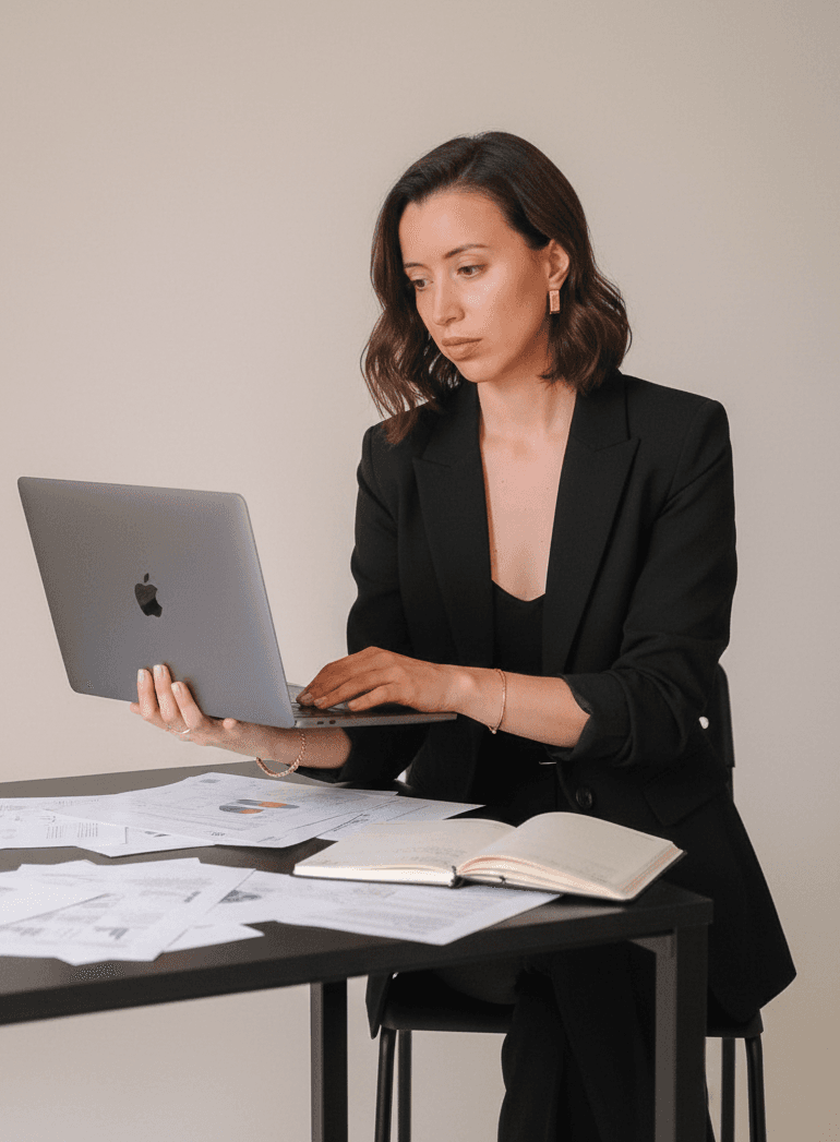 Pilhas de documentos e processos jurídicos sob uma luz fraca